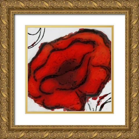 Contempo Poppy 1 Gold Ornate Wood Framed Art Print with Double Matting by Greene, Taylor