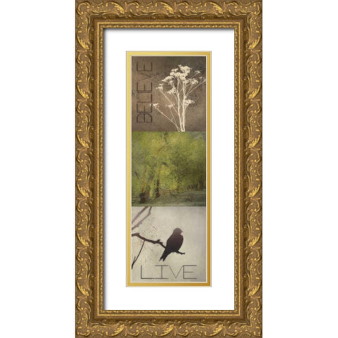 SIlhouette Beauty  A Gold Ornate Wood Framed Art Print with Double Matting by Greene, Taylor