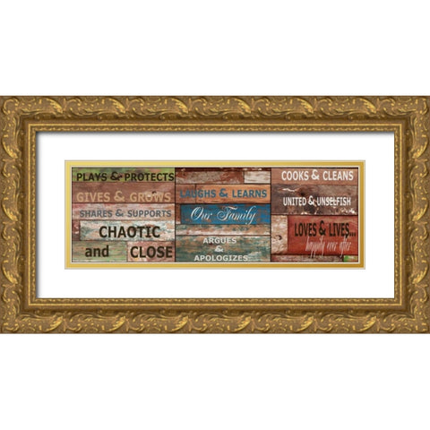 Rustic Rules B Gold Ornate Wood Framed Art Print with Double Matting by Greene, Taylor
