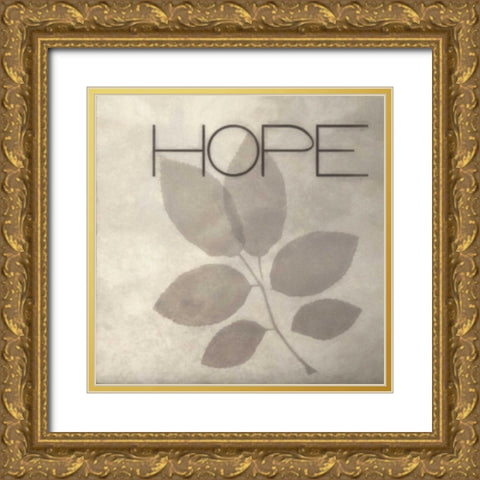 Hope Silhouette Gold Ornate Wood Framed Art Print with Double Matting by Greene, Taylor