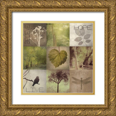 Silhouette Beauty 3 Gold Ornate Wood Framed Art Print with Double Matting by Greene, Taylor