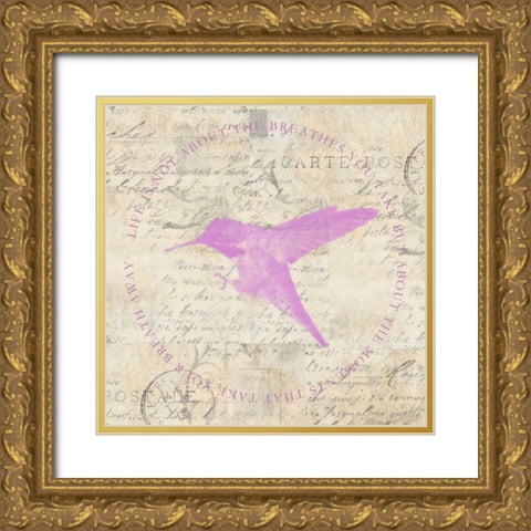 Love Bird Paper Gold Ornate Wood Framed Art Print with Double Matting by Greene, Taylor