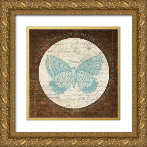 Love Butterfly 2 Gold Ornate Wood Framed Art Print with Double Matting by Greene, Taylor