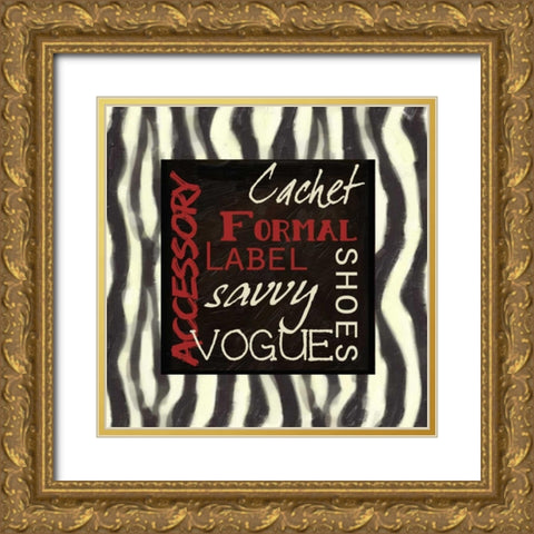 Fashion Patch S2 Gold Ornate Wood Framed Art Print with Double Matting by Greene, Taylor