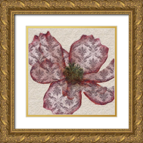 PATTEREND RED PETALS I Gold Ornate Wood Framed Art Print with Double Matting by Greene, Taylor