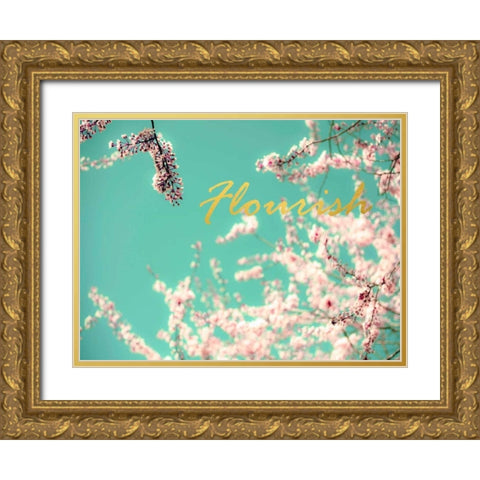 Flourish Apple Sky Gold Ornate Wood Framed Art Print with Double Matting by Telik, Tracey