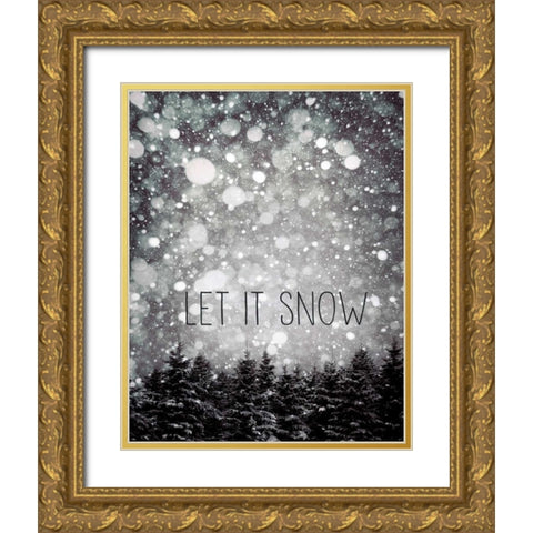 winter trees Gold Ornate Wood Framed Art Print with Double Matting by Telik, Tracey