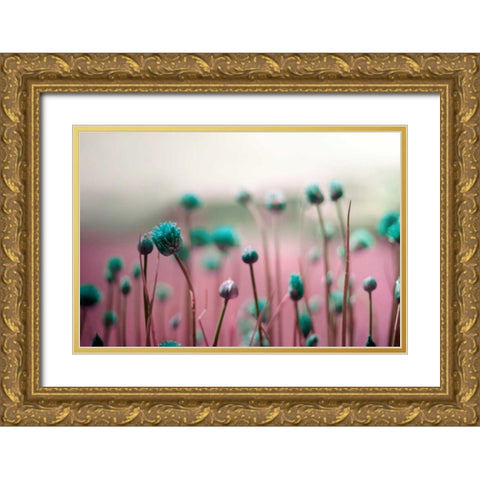 Journey Thru The Field Gold Ornate Wood Framed Art Print with Double Matting by Telik, Tracey
