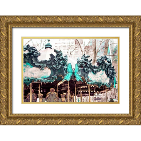 Majestic Carousel Gold Ornate Wood Framed Art Print with Double Matting by Telik, Tracey