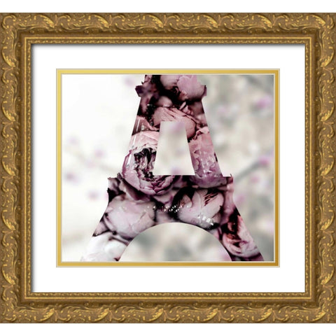 Pale Rose Gold Ornate Wood Framed Art Print with Double Matting by Telik, Tracey