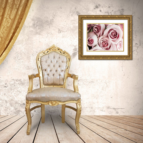 Blush Tone Bouquet Gold Ornate Wood Framed Art Print with Double Matting by Telik, Tracey