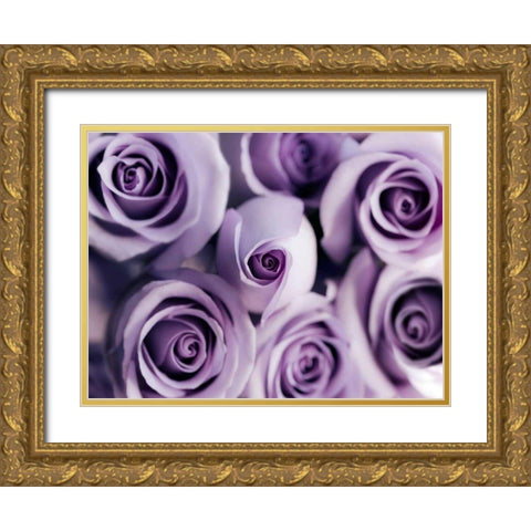 Lavender Bouquet Gold Ornate Wood Framed Art Print with Double Matting by Telik, Tracey