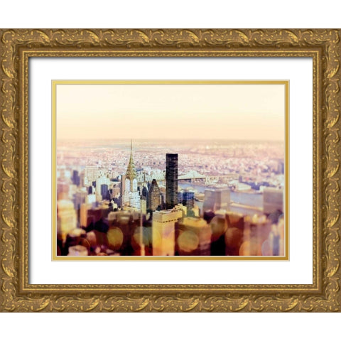 Yesterday NYC Gold Ornate Wood Framed Art Print with Double Matting by Telik, Tracey