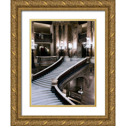 Grand Stairs Gold Ornate Wood Framed Art Print with Double Matting by Telik, Tracey