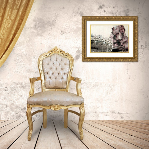 Vintage Carousel Gold Ornate Wood Framed Art Print with Double Matting by Telik, Tracey