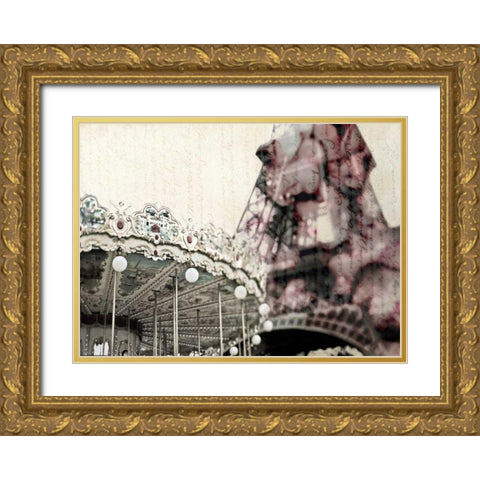 Vintage Carousel Gold Ornate Wood Framed Art Print with Double Matting by Telik, Tracey