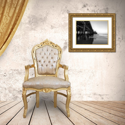 Californian Pier Gold Ornate Wood Framed Art Print with Double Matting by Telik, Tracey