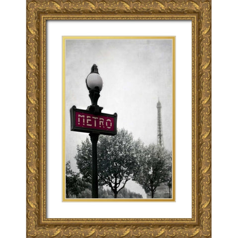 Metro Catching Gold Ornate Wood Framed Art Print with Double Matting by Telik, Tracey