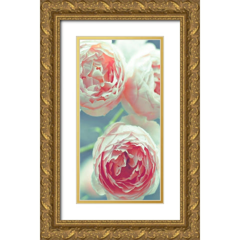 English Roses Gold Ornate Wood Framed Art Print with Double Matting by Telik, Tracey