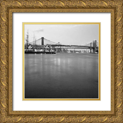 Brooklyn bw Gold Ornate Wood Framed Art Print with Double Matting by Telik, Tracey