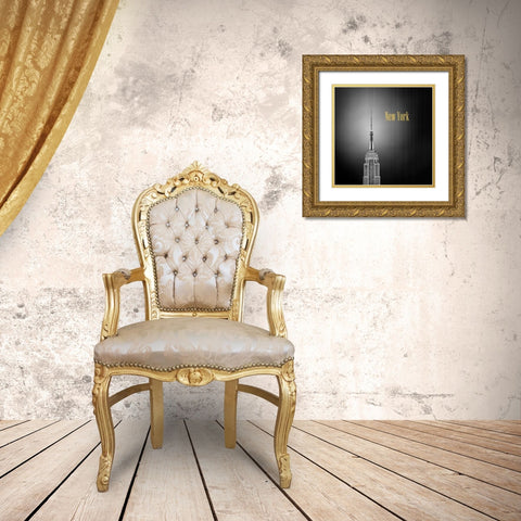 Golden Empire Spike Gold Ornate Wood Framed Art Print with Double Matting by Telik, Tracey