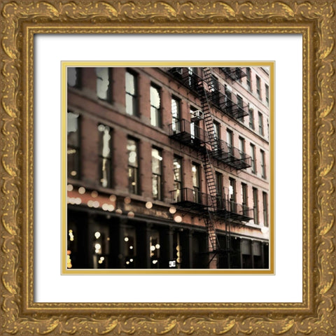 Soho Buildings Gold Ornate Wood Framed Art Print with Double Matting by Telik, Tracey