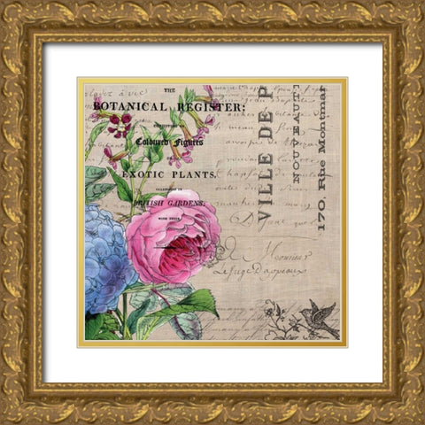 Botanical Register 1 Gold Ornate Wood Framed Art Print with Double Matting by Jordan, Elizabeth