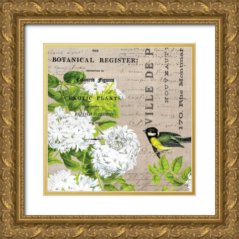 Botanical Register 2 Gold Ornate Wood Framed Art Print with Double Matting by Jordan, Elizabeth