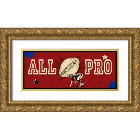 Pro Baller Gold Ornate Wood Framed Art Print with Double Matting by Pazan, Tony