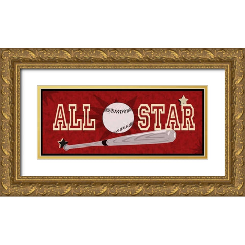 All Star Gold Ornate Wood Framed Art Print with Double Matting by Pazan, Tony