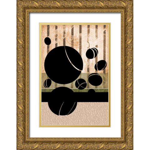 9 Ball Gold Ornate Wood Framed Art Print with Double Matting by Pazan, Tony