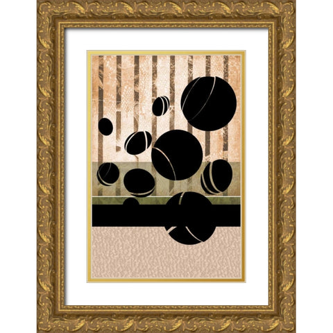 Ball On The Loose Gold Ornate Wood Framed Art Print with Double Matting by Pazan, Tony