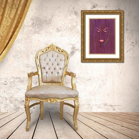 Mask Gold Ornate Wood Framed Art Print with Double Matting by Pazan, Tony