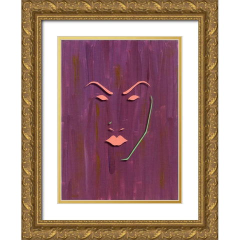 Mask Gold Ornate Wood Framed Art Print with Double Matting by Pazan, Tony