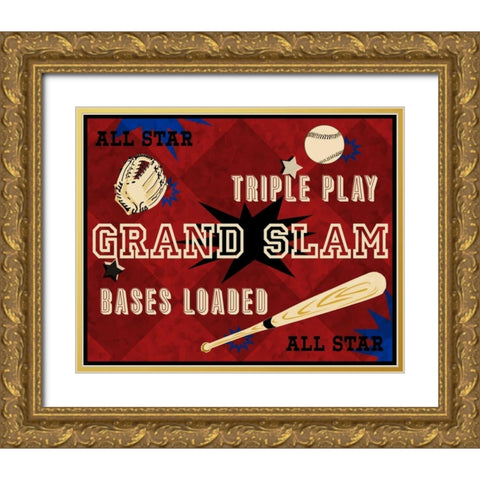 Grand Slam Gold Ornate Wood Framed Art Print with Double Matting by Pazan, Tony