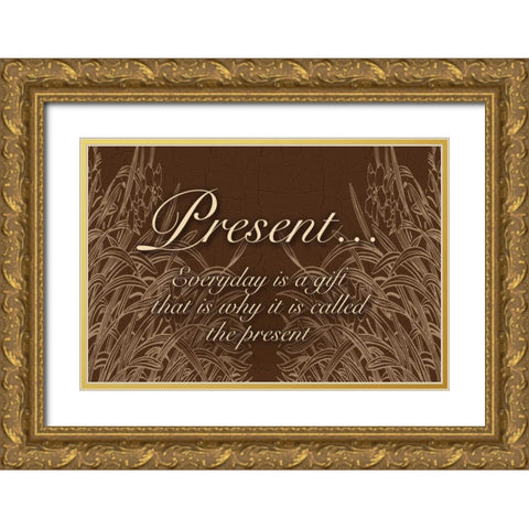 The Gift Gold Ornate Wood Framed Art Print with Double Matting by Pazan, Tony