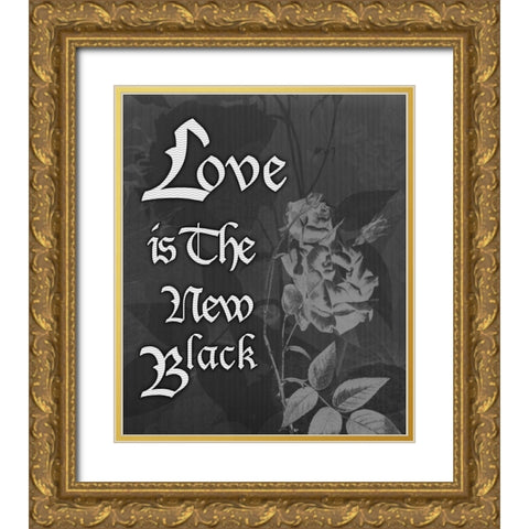 Love And Black Gold Ornate Wood Framed Art Print with Double Matting by Pazan, Tony