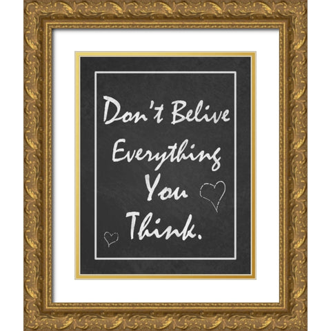 You Think Gold Ornate Wood Framed Art Print with Double Matting by Pazan, Tony