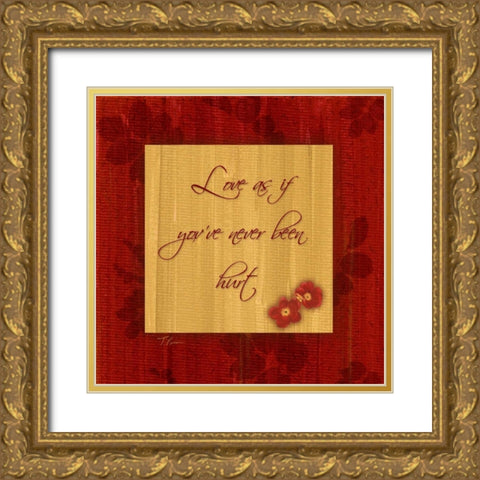 1 Love Gold Ornate Wood Framed Art Print with Double Matting by Pazan, Tony