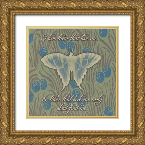 Butterfly Gold Ornate Wood Framed Art Print with Double Matting by Pazan, Tony