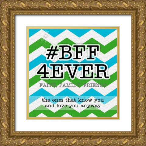 BFF Gold Ornate Wood Framed Art Print with Double Matting by Pazan, Tony