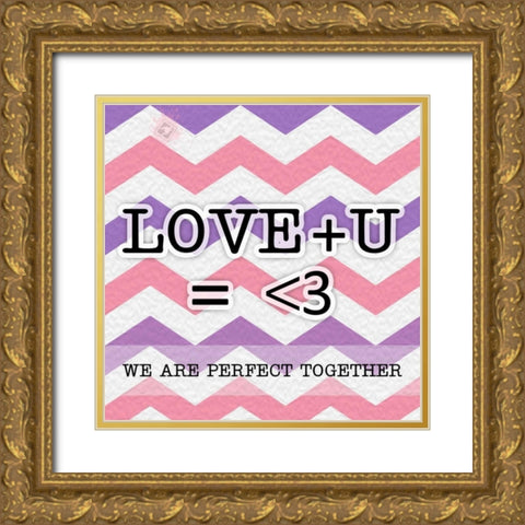 Love U Instaquote Gold Ornate Wood Framed Art Print with Double Matting by Pazan, Tony