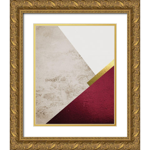 Beige Brugundy Mountains 1 Gold Ornate Wood Framed Art Print with Double Matting by Urban Epiphany