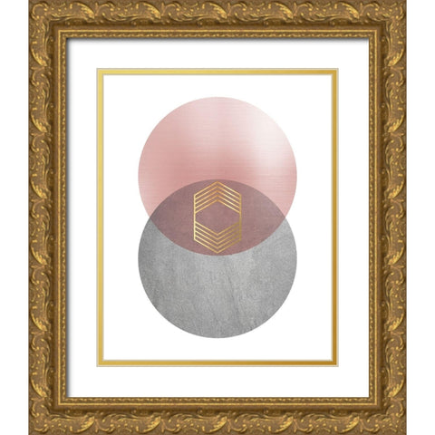 Deco Geo 2 Gold Ornate Wood Framed Art Print with Double Matting by Urban Epiphany