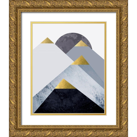 Mountains 2 Gold Ornate Wood Framed Art Print with Double Matting by Urban Epiphany