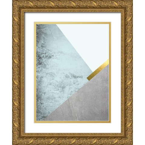 Turquoise Mountains 1 Gold Ornate Wood Framed Art Print with Double Matting by Urban Epiphany