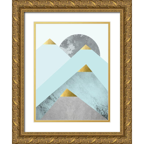 Turquoise Mountains 2 Gold Ornate Wood Framed Art Print with Double Matting by Urban Epiphany