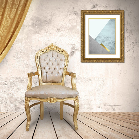 Turquoise Mountains 3 Gold Ornate Wood Framed Art Print with Double Matting by Urban Epiphany