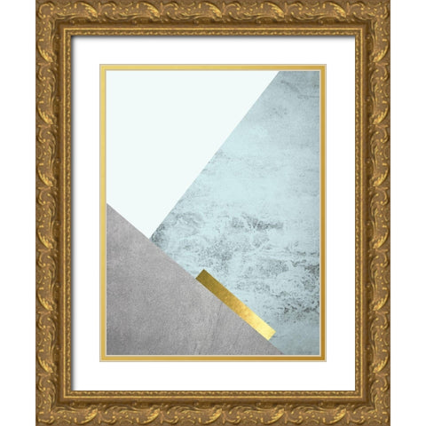 Turquoise Mountains 3 Gold Ornate Wood Framed Art Print with Double Matting by Urban Epiphany