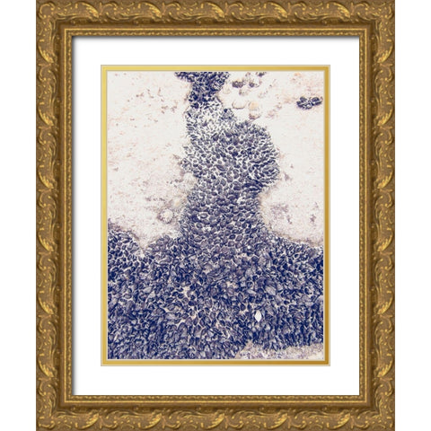 Shells 3 Gold Ornate Wood Framed Art Print with Double Matting by Urban Epiphany